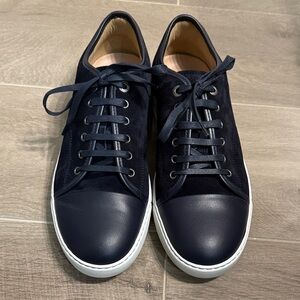 Lanvin Dark Blue Leather Sneakers